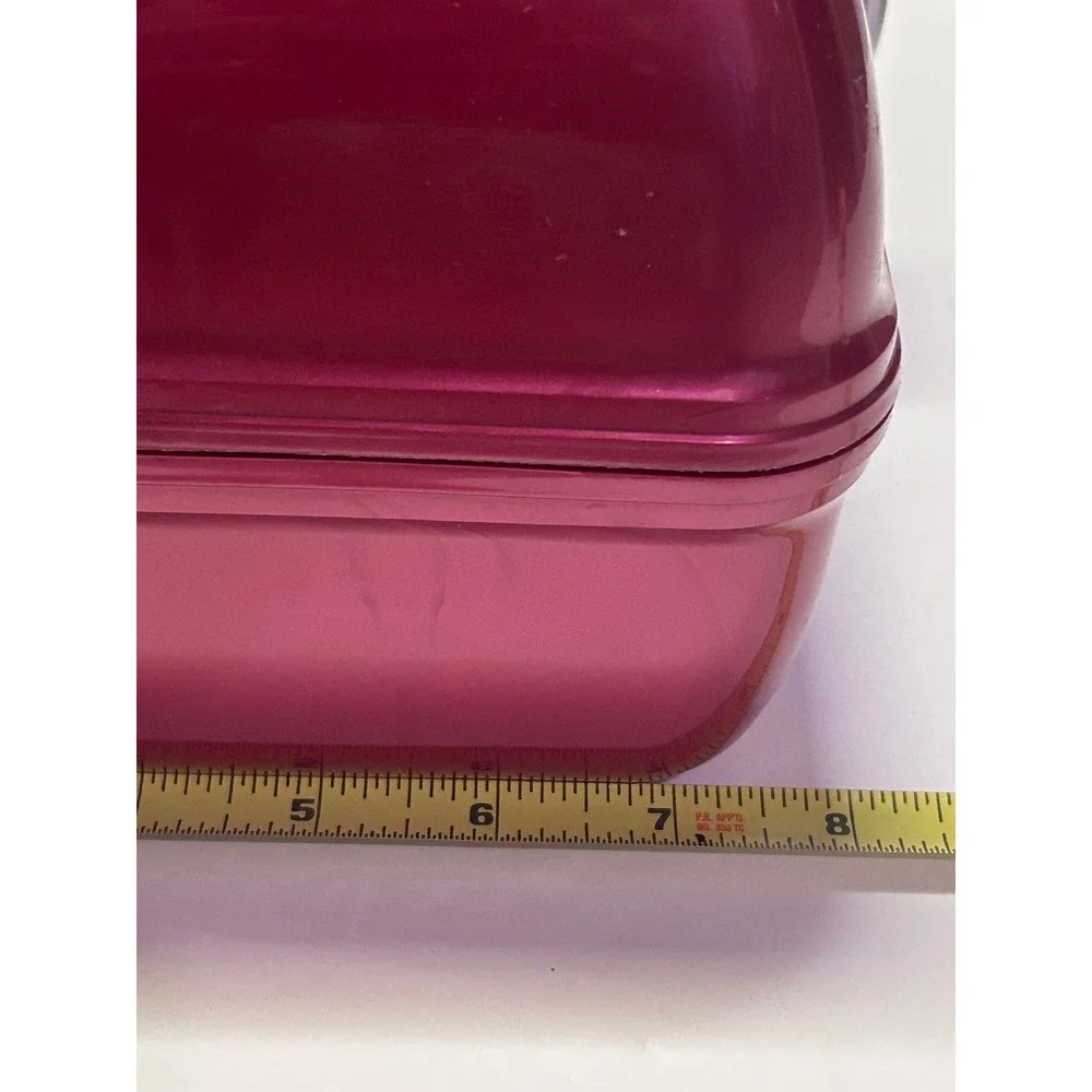 Caboodles Makeup Case Burgundy Train Cosmetic Organizer Mirror 12